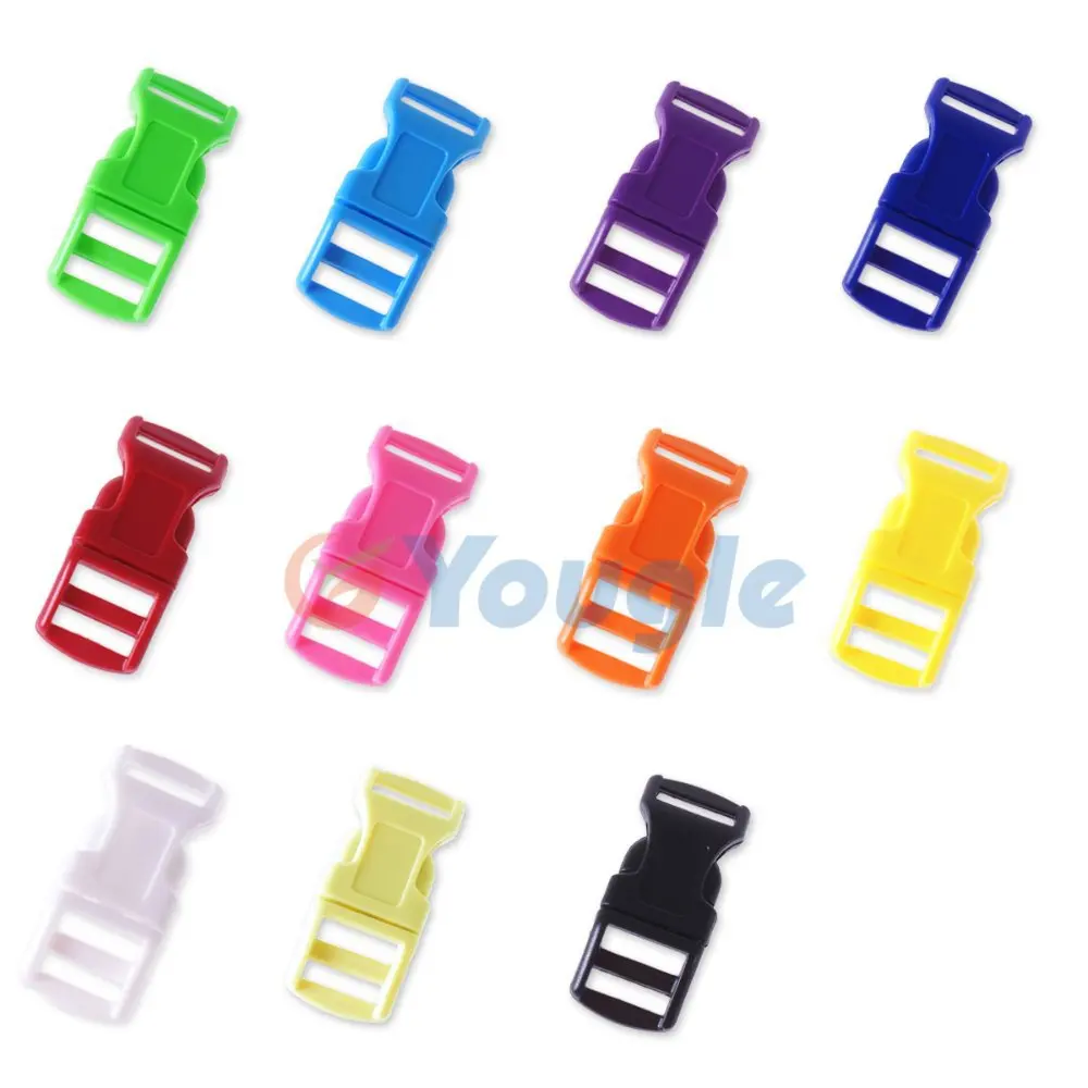 YOUGLE 100 pcs/lot 1/2" Contoured Curved Side Release Buckles For DIY Paracord Bracelet Bag Various of Colors for Selection | Спорт и