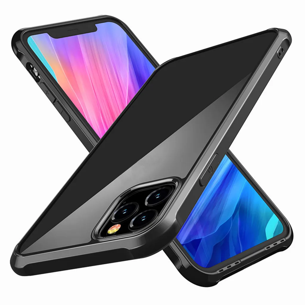 Грязеотталкивающий Тонкий чехол для IPhone 11 Pro TPU прозрачный жесткий край модный