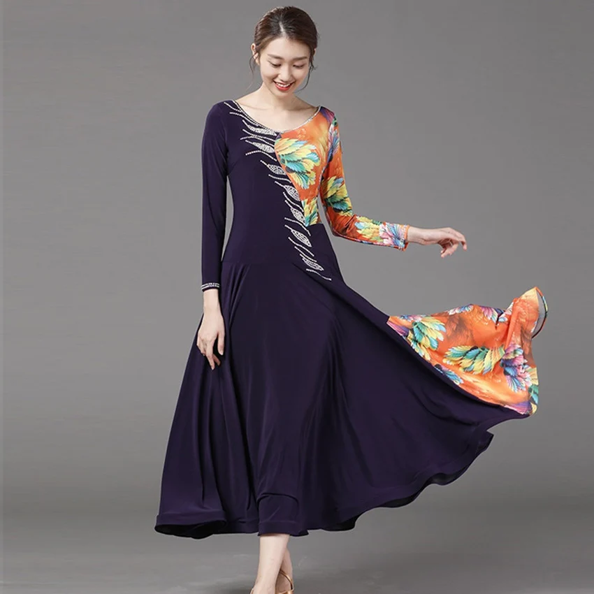 

Modern Dance Costumes Standard Ballroom Comepetition Dresses Top Grade Rhinestones Evening Party Gown Standard Performance Wear