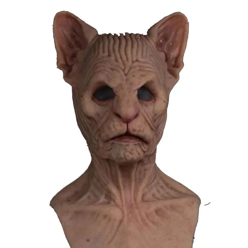 Hairless Cat Gezicht Cover Halloween Fancy Cosplay Gezicht Cover Haarloze Kat Dier Gezicht Cover Kostuum Latex Hoofddeksels J99Stor Hairless Cat Gezicht Cover Halloween Fancy Cosplay Gezicht Cover Haarloze Kat Dier Gezicht Cover Kostuum Latex Hoofddeksels J99Stor
