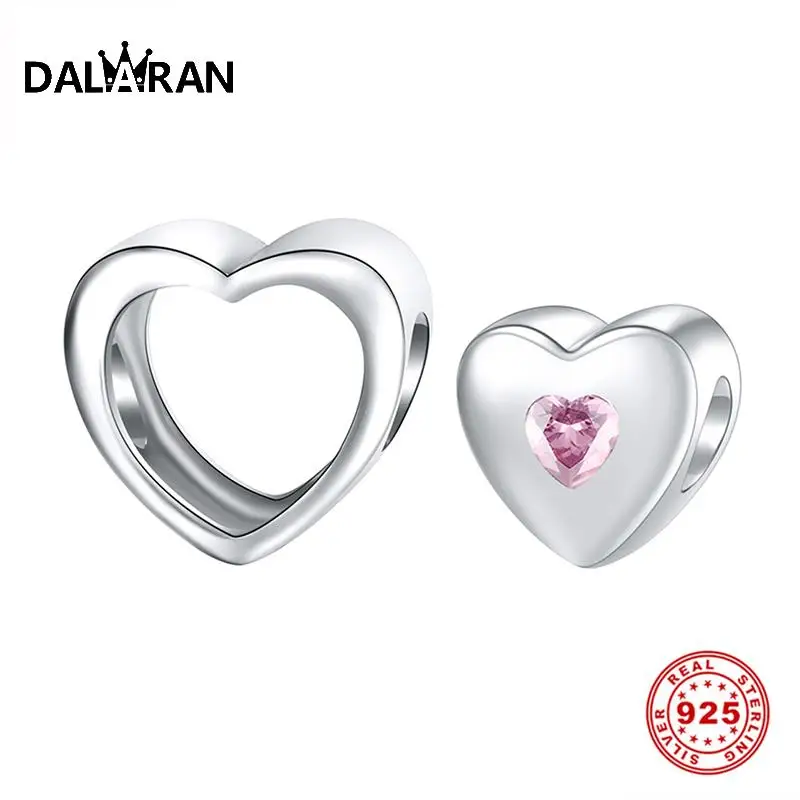 Браслет DALARAN из серебра 925 пробы с кубическим цирконием в виде двух сердец |