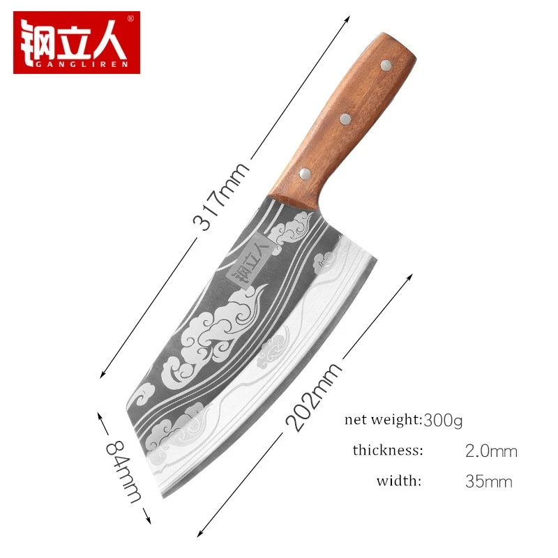 

Top 2020 NEW Brand high-quality kitchen knives Xiangyun laser pattern stainless steel household meat cleaver new cooking knifees