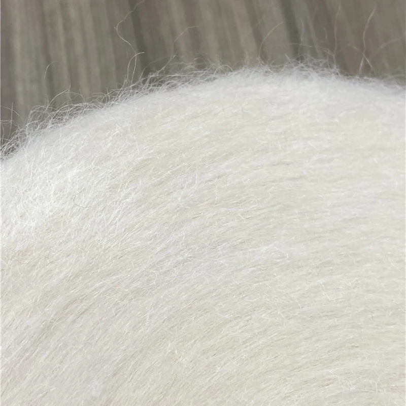 Лидер продаж 500 г белая мягкая плюшевая тонкая шерстяная мохеровая пряжа для