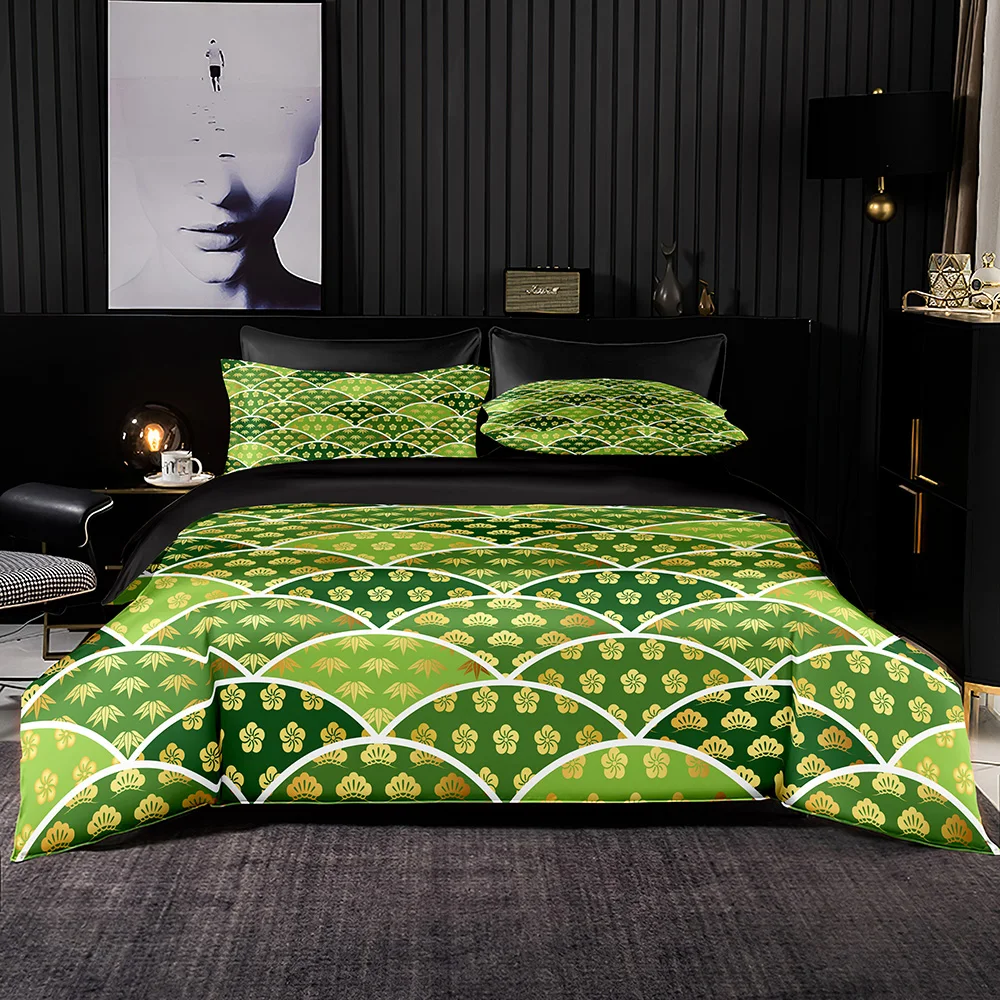 Пододеяльник в японском стиле разноцветный Комплект постельного белья с круглым