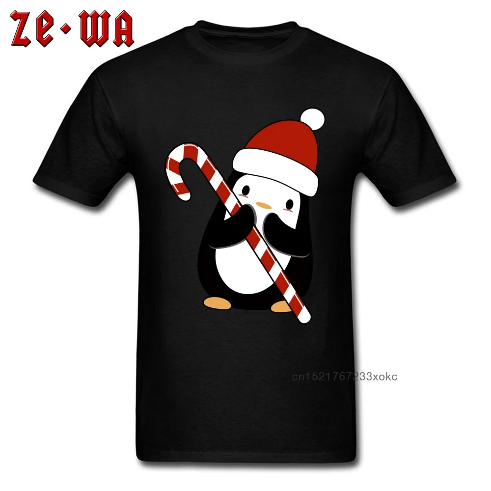 Футболка мужская с изображением пингвина рубашка рождественским принтом
