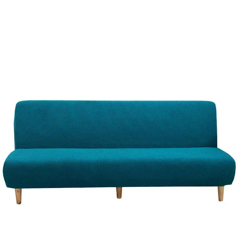 

Polar Fleece Fabric Armless Sofa Bed Cover Solid Color Without Armrest Big Elastic Folding Furniture Decoration Bench Covers