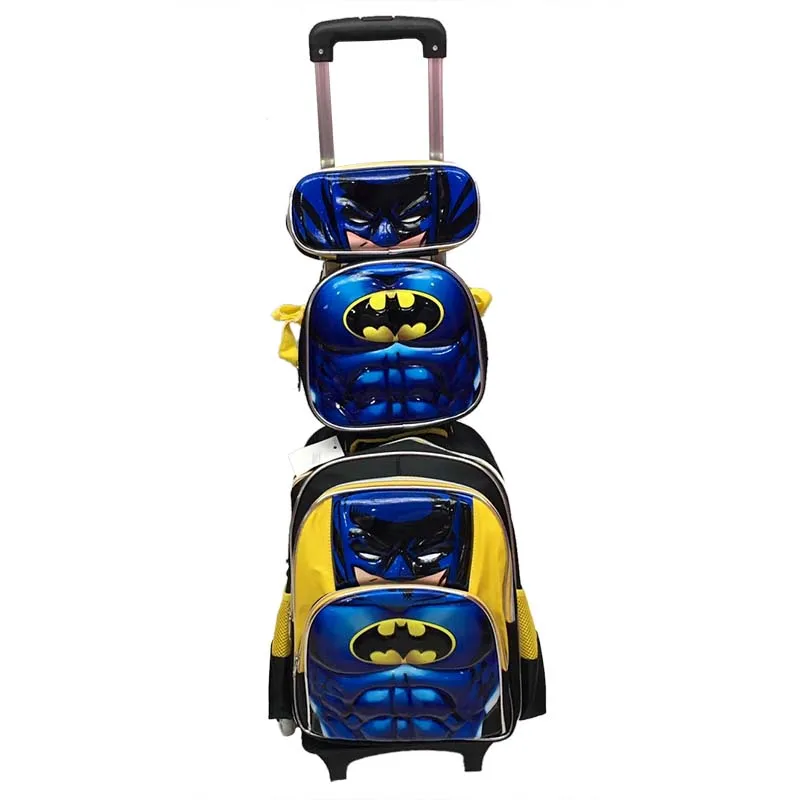 Сумка на колесиках с объемным рисунком школьный рюкзак для девочек и мальчиков