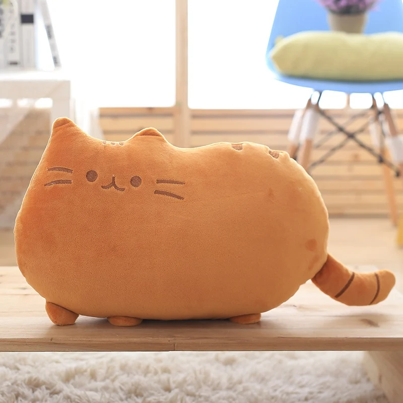 Оранжевый 25-50 см Kawaii кошка подушка с застежкой-молнией и PP хлопок Печенье плюшевый Кот, животное, кукла дети ребенок Peluche подарок Pushin игрушка дешево - Цвет: Оранжевый
