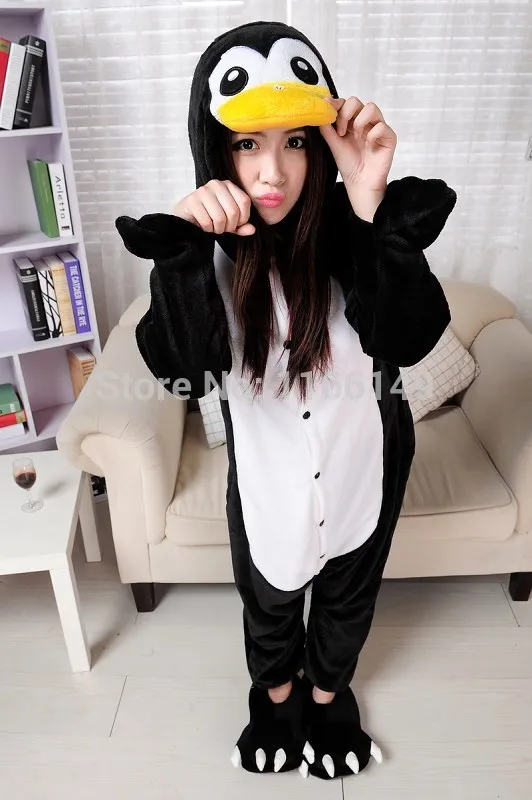 Кигуруми Пингвин взрослые пижамы Мультяшные Животные костюм унисекс одежда для
