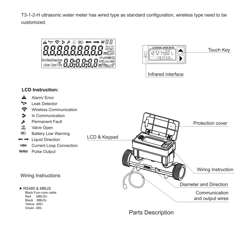Ультразвуковой сэндвич-измеритель жидкости маленький диаметр фотоэлемент