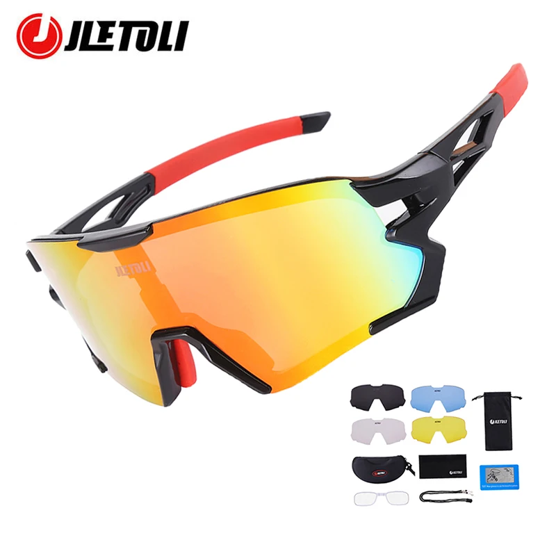

JLETOLI Outdoor Bicycle Glasses Man Polarized Mountain Bike Sport Sunglasses Cycling Sunglasses MTB Eyewear Woman 5 Lens
