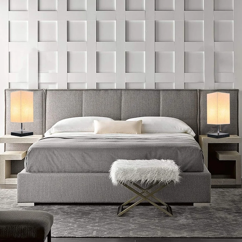 Прикроватный столик и настольная лампа с 2 Usb-портами для зарядки идеально