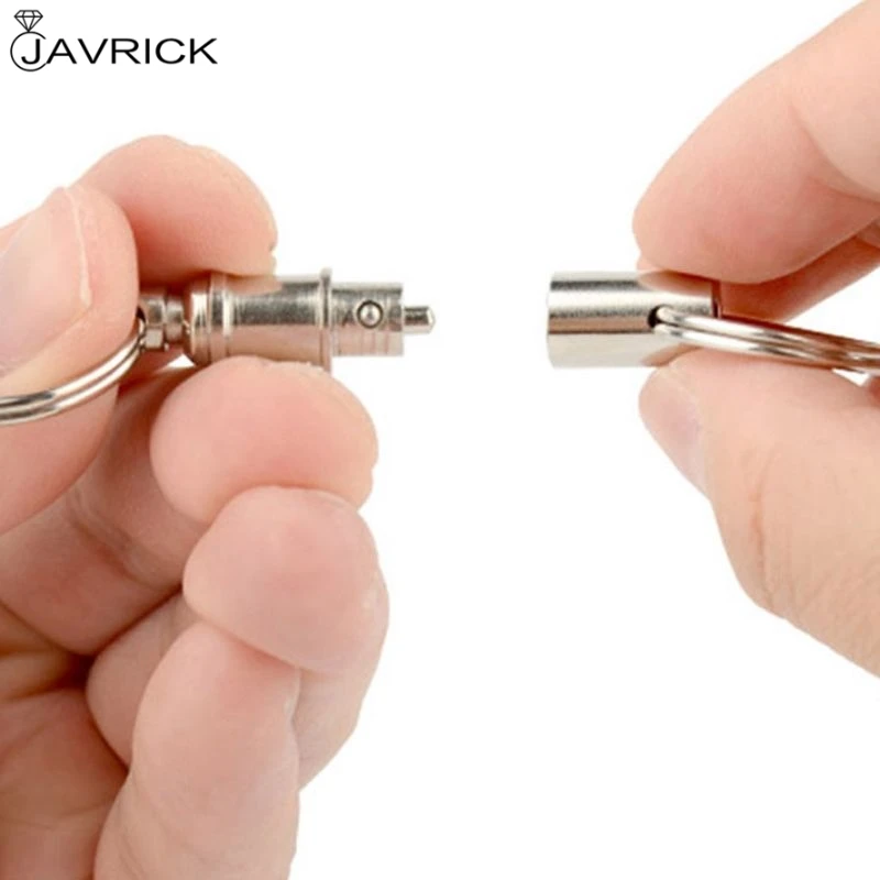 Выдвижной быстросъемный серебряный брелок легко отсоединить двойной для ключей