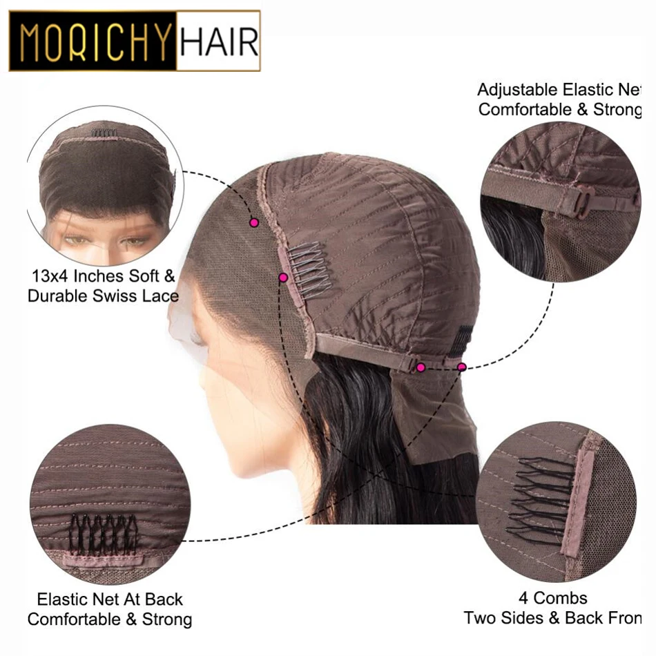 

Morichy 13x4 Lace Front Human Hair Wigs Straight Pre plucked Hairline with Baby Hair Malaysian lace Frontal Human Hair wigs