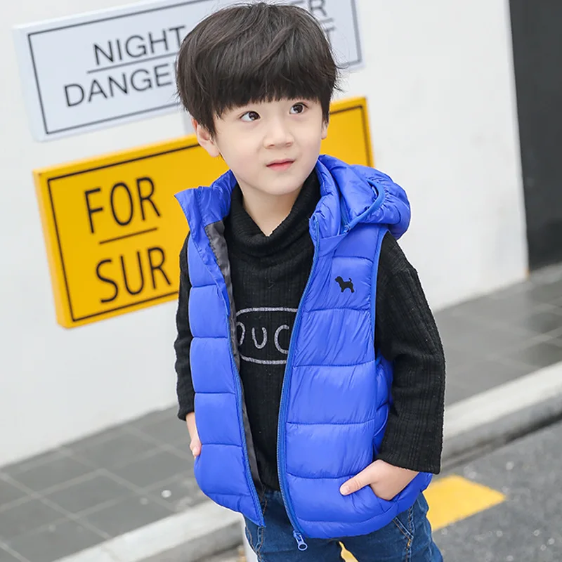 Детский жилет для девочек A15 зимняя куртка с капюшоном мальчиков и верхняя одежда