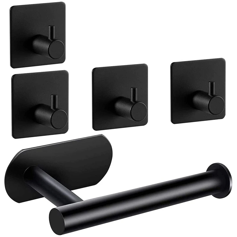 

Toilet Paper Holder Self Adhesive Toilet Roll Holder,4 Adhesive Hooks, No Drilling Loo Roll Holder Tissue Holders