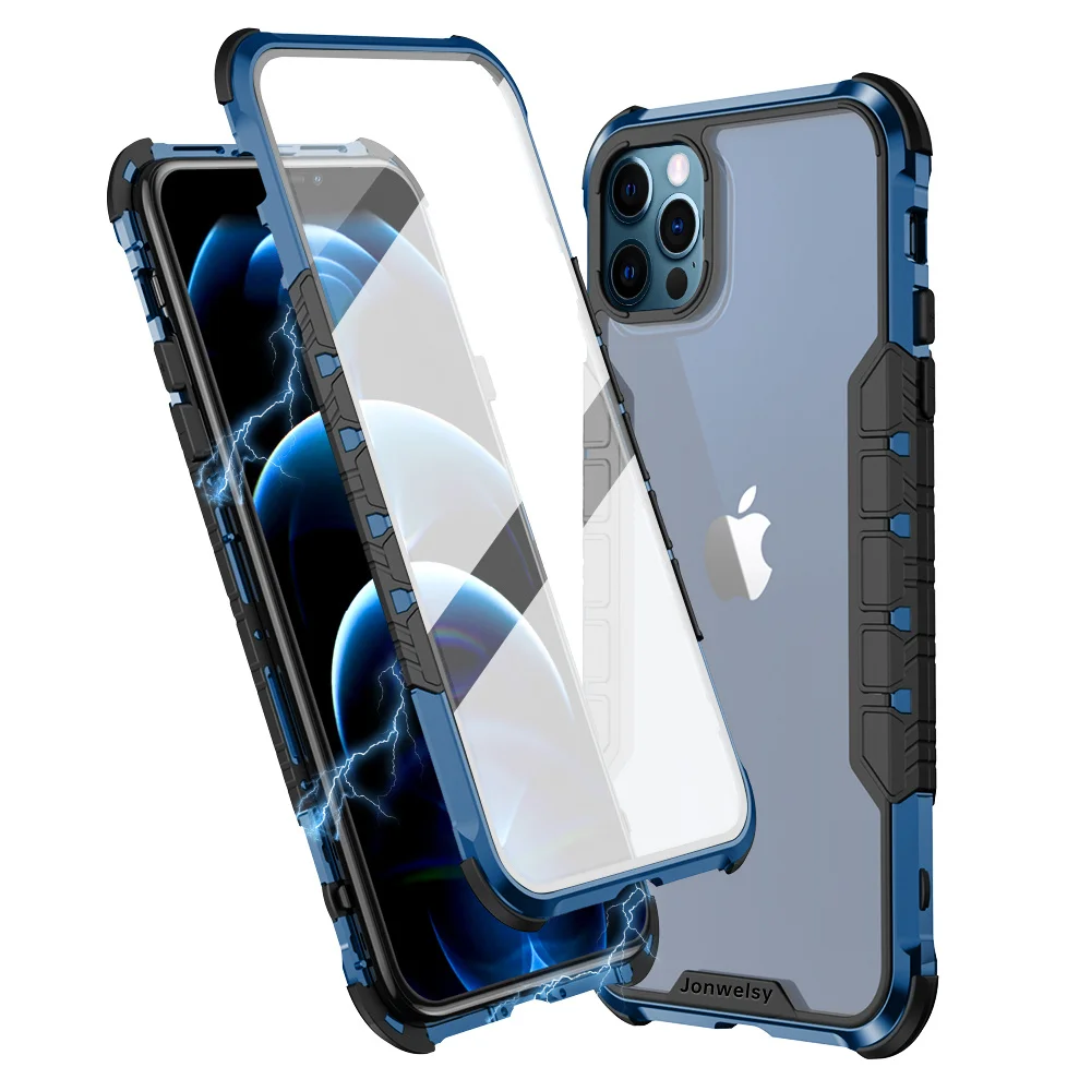 

Всесторонняя Магнитная металлическая защита корпуса IPhone 12 Pro max / 11 с углом обзора 360 градусов
