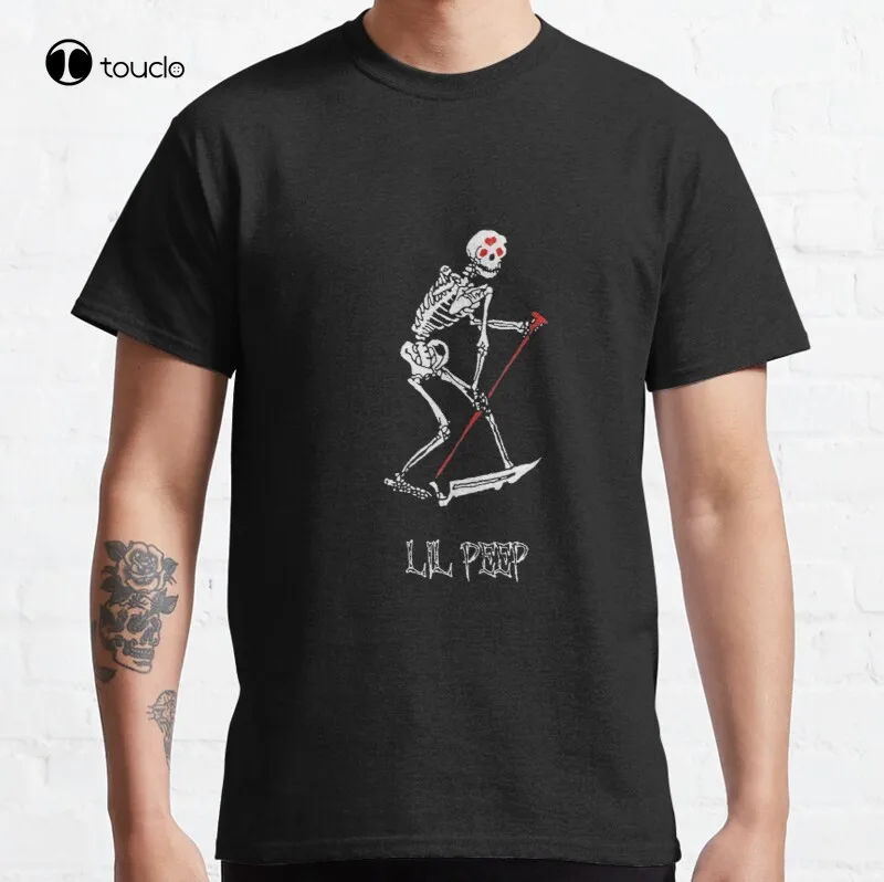 

Lil Peep Skeleton Grim Reaper Tattoo And Official Design Classic T-Shirt Cotton Tee Shirt Custom Aldult Teen Unisex Cotton