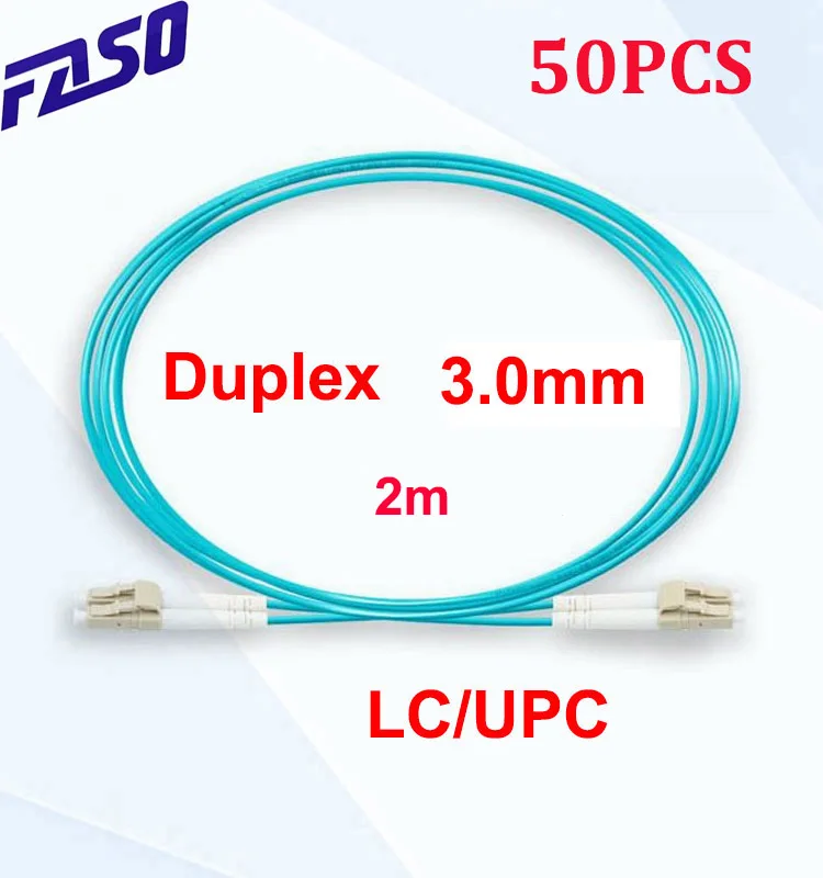 

Фасо 50 шт./упак. 2M Multimode OM3 оптический Волоконно-оптический патч-корд LC/UPC Дуплекс Перемычка мм оптический патч-кабель