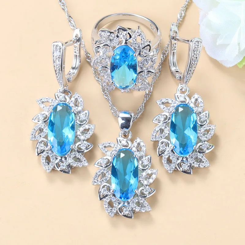 Свадебные Ювелирные наборы для женщин прекрасная Свадебная подвеска небесно