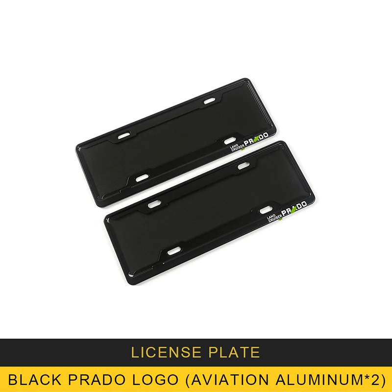 Black prado logo X2 Carманго для Toyota Land Cruiser Prado 150 2010- автомобильный Стайлинг номерной знак бирка рамка накладка наклейка внешние аксессуары - Цвет: Black prado logo X2