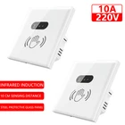 Умный настенный сенсорный выключатель света, 220 В, 10 А, сенсорный экран со стеклянной панелью без касания, европейский стандарт, инфракрасный переключатель