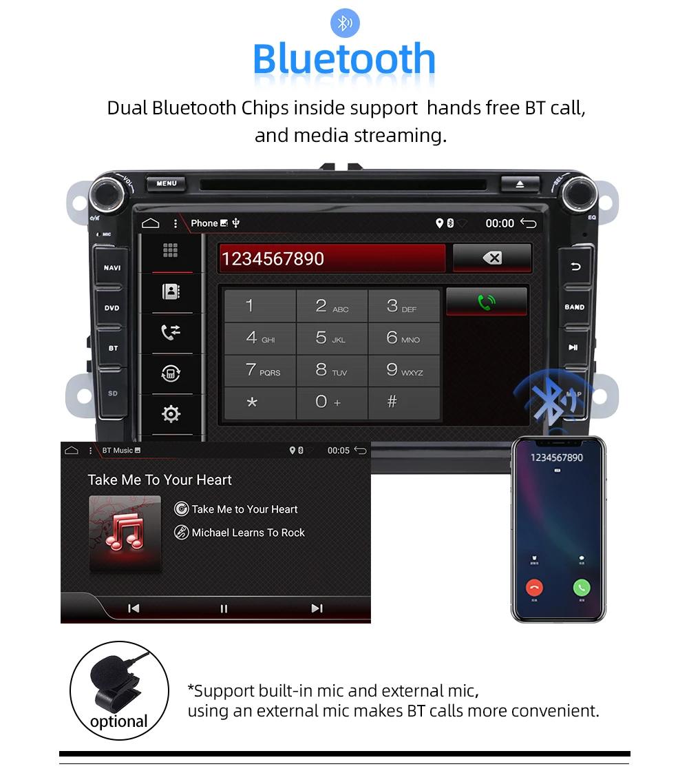 2 DIN Android 9,0 автомобильный DVD для Volkswagen GOLF MK5 MK6 PASSAT B6 POLO SKODA Fabia gps навигация Радио USB/SD PC Canbus карта 4+ 64G