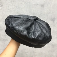 during the spring and autumn winter hat new cortical beret for women octagonal cap female painter pumpkin