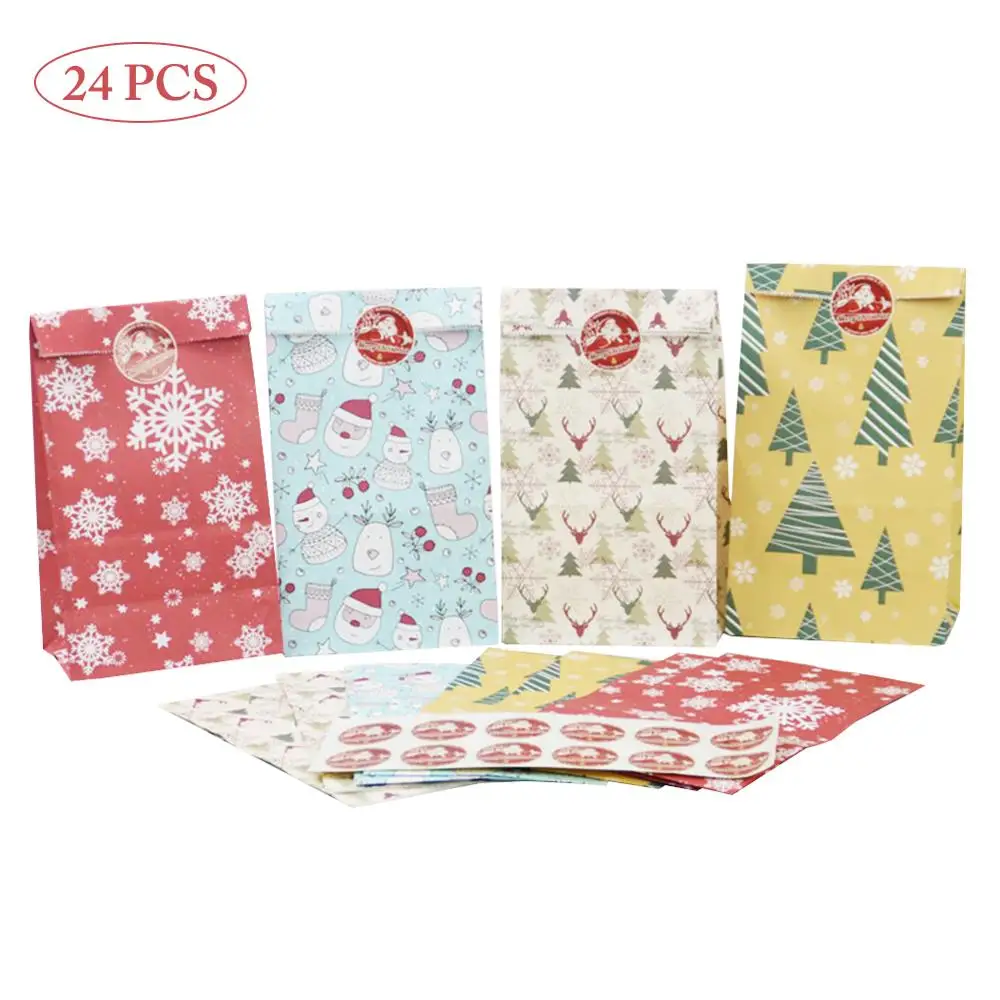 Рождественские подарочные пакеты пакет из крафт бумаги для хранения сладостей и