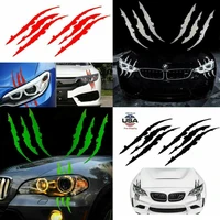 2pc funny car sticker reflective monster scratch stripe claw marks car auto headlight decoration decal car stickers