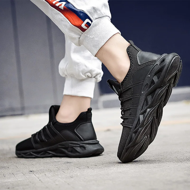 Уличная Мужская Спортивная обувь для бега на толстой подошве дышащая модные