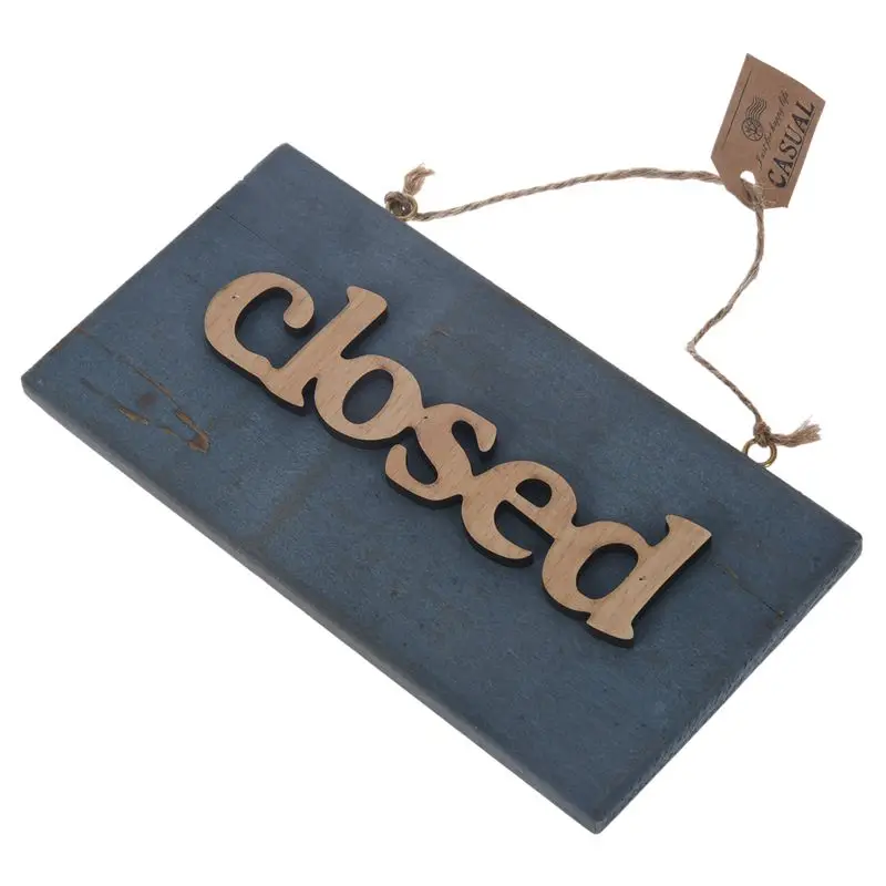 Качественная винтажная деревянная Закрытая вывеска синяя для двери кафе