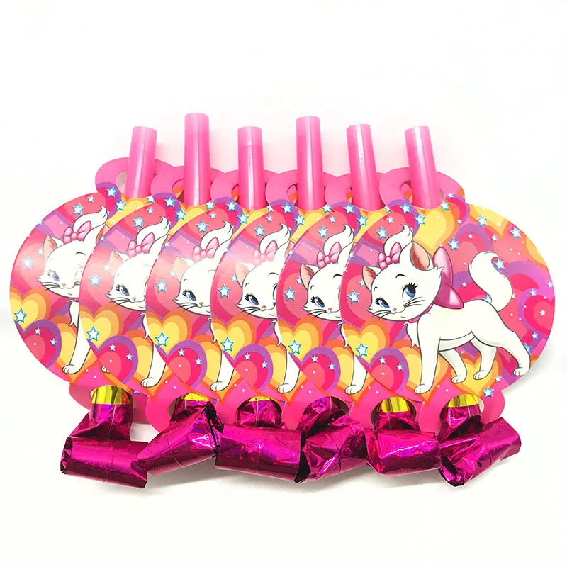 Blowout-6Pcs Marie Cat Тема воздушный шар посуда бумажный баннер на тарелке, чашке розовый Кот Девочки День рождения Свадьба детский душ украшения принадлежности - Цвет: Blowout-6Pcs