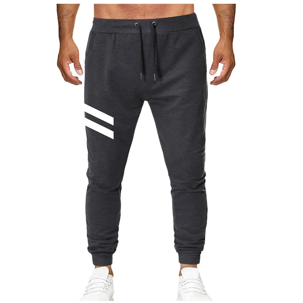 Мужские спортивные штаны Feitong повседневные черные с принтом для бега и занятий