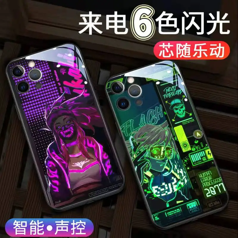 luminous glass led call light flash up phone cases for oneplus 9 pro 9 9r 9rt 8 7 7t pro 6 6t nord n10 5g smart control covers free global shipping