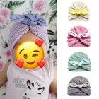 Вязаная зимняя детская шапка для девочек карамельного цвета, шапочка для малышей, шапки-тюрбан для новорожденных шапка для мальчиков, аксессуары