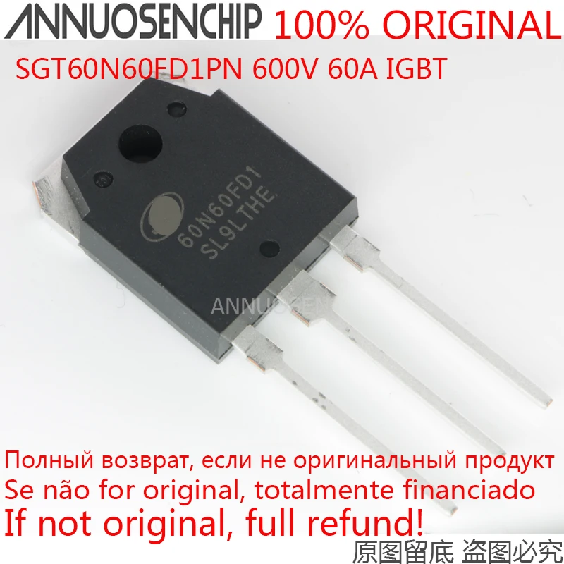 

5PCS SGT60N60FD1PN 60N60FD1 TO-3P (instead of FGH60N60SMD ) IGBT 60A 600V Free Shipping 100% New Original in Stock ANNUOSENCHIP