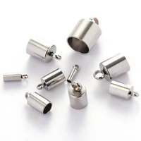 10pcs end caps matel 316l stainless steel jewelry end caps for diy bracelet charms pendants jewelry making components wholesale