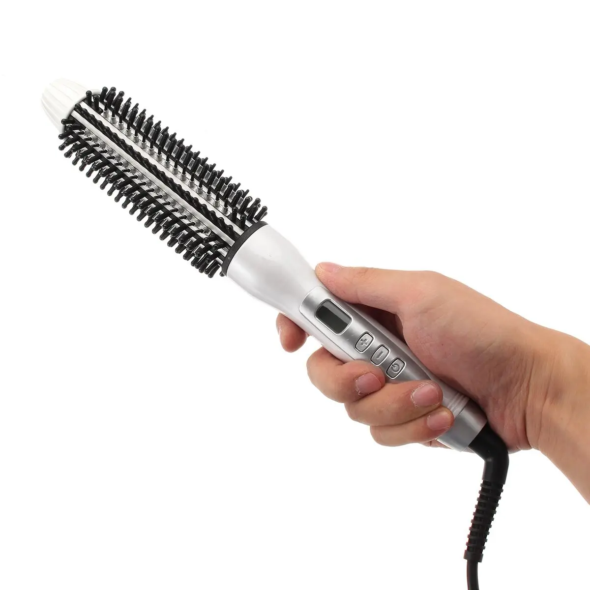 

Professional Ceramic Anion Hair Curler Straightener Hot Heat Comb Electric Lcd Hair Brush Curling Comb Round Large Roller Waver