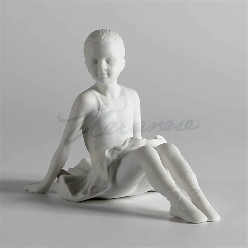 Простая Современная керамическая скраб балетная скульптура для девочек