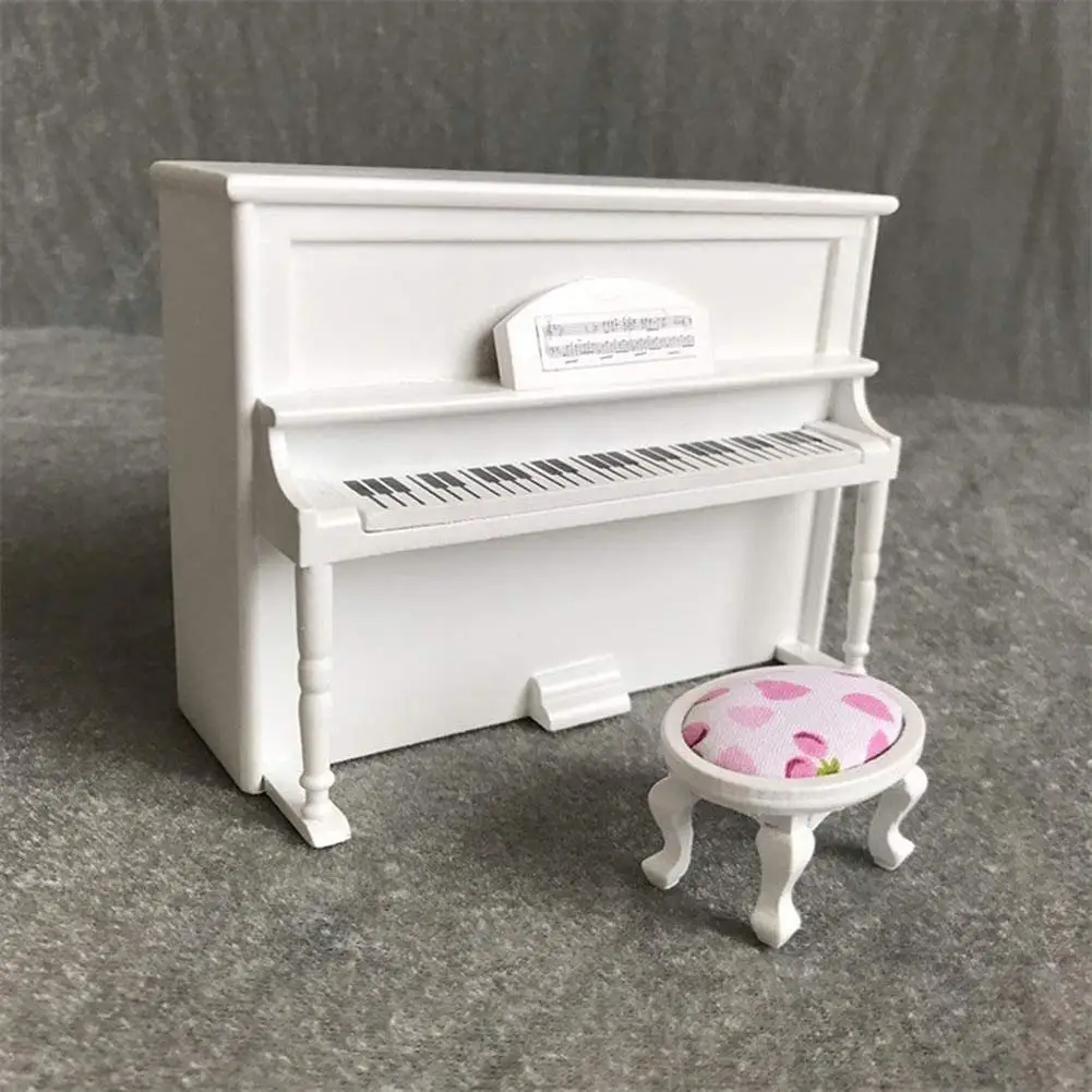 

1:12 Miniature Piano Model Replica Dollhouse Accessories Mini Piano Musical Instrument Ornaments Display Christmas Gift