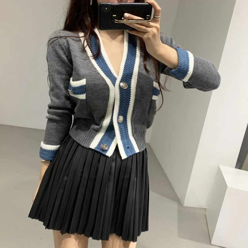 RealShe женский кардиган 2020 v-образный вырез длинный рукав карманы пуговицы свитеры