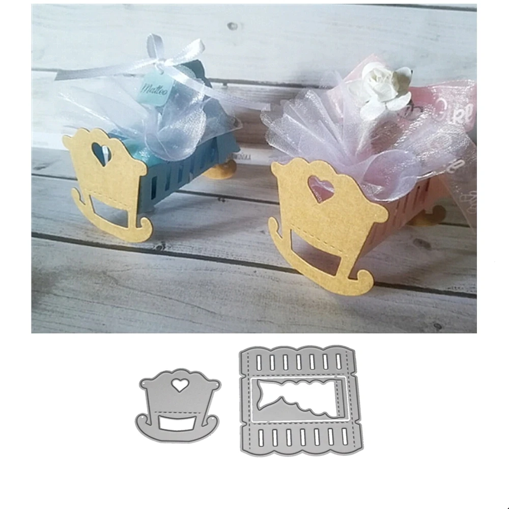 Мини детская колыбель корзина ремесло высечки металла штампы 3D DIY Скрапбукинг