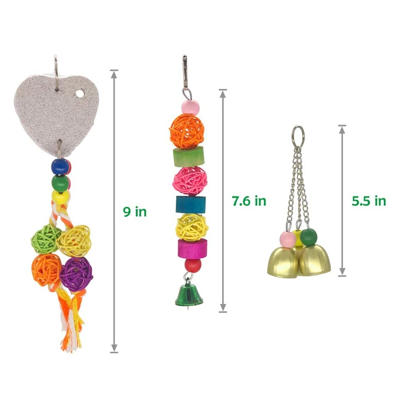 6 шт. натуральные деревянные качели птицы жевательные игрушки попугай гамак