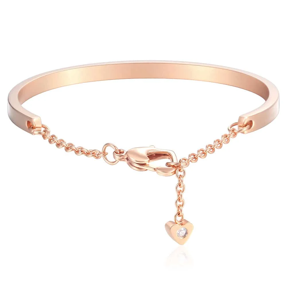 Модный женский Браслет-манжета для девочек розовое золото цвет скоба винт