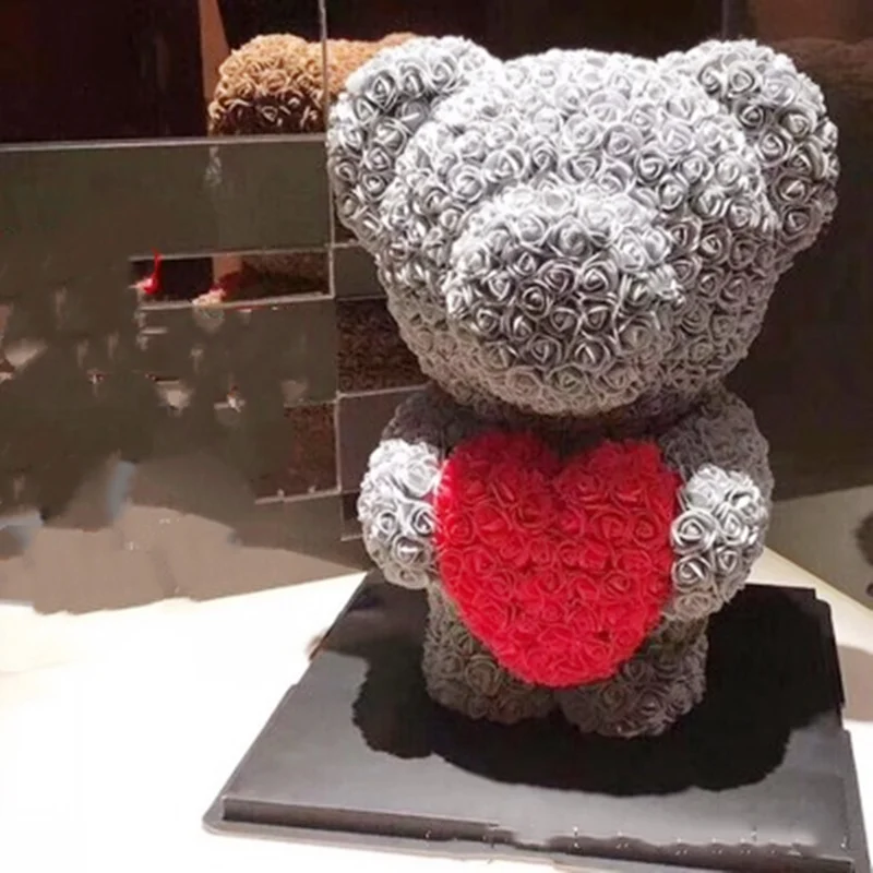 2020 горячая Распродажа 40 см медведь из роз Искусственные цветы домашний Свадьба