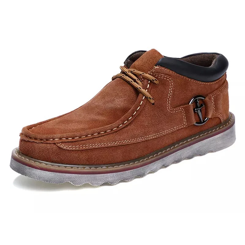 

Men Boots Nice Winter Warm Plush Snow Boots Vintage Faux Suede Leather Male Snow Boots Comfortable Platform Women Cotton Shoes