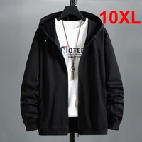 9xl10xl plus size black hoodie jacket men autumn sweatshirt fashion solid color baggy hoodies male big size tops high quality