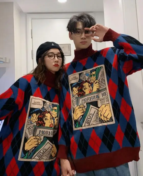 A16 парная одежда новинка толстый свитер с высоким воротником женский свободный