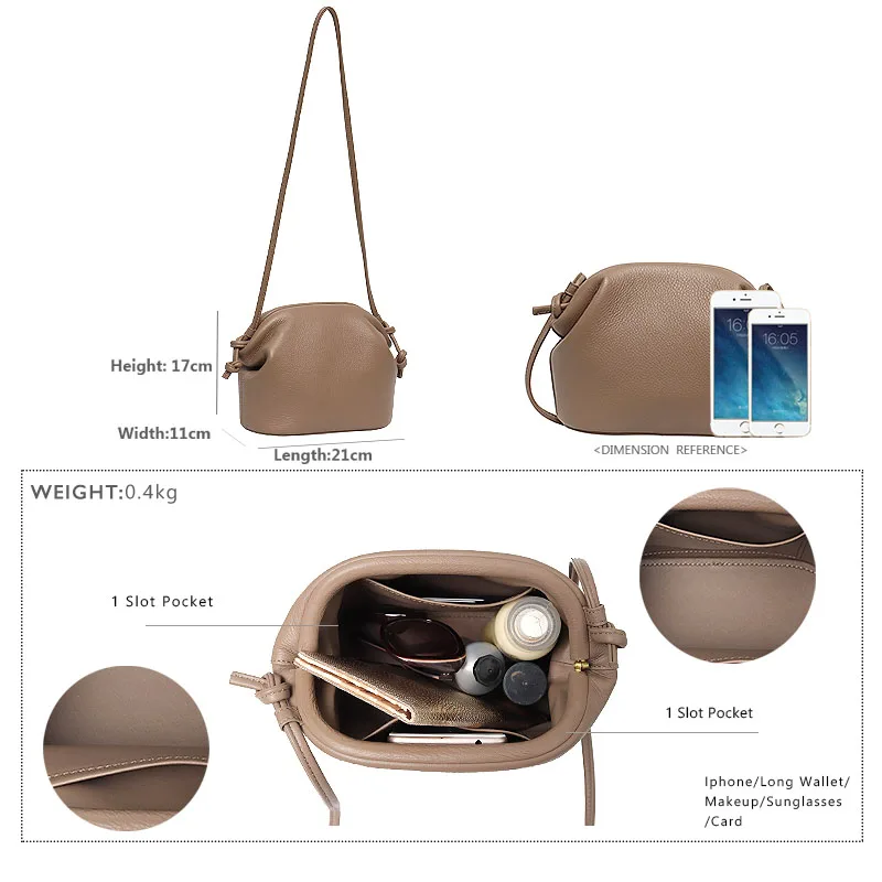 

SC Genuine Leather Women Daily Crossbody Bag Fashion Daily Frame Handbags Female Real Leather Small Messenger Shoulder Bag Purse